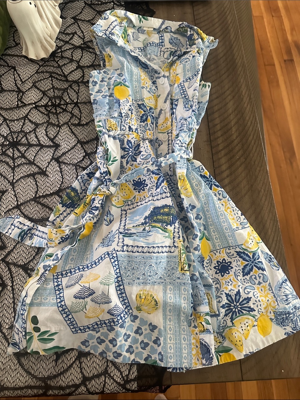 Crewcuts Blue and Yellow Lemon Patchwork Sundress